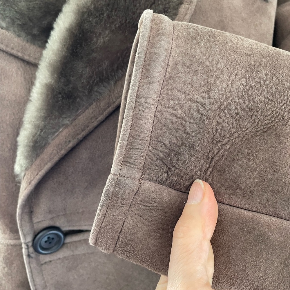 HOLT RENFREW 43”chest classic Californian rancher sheepskin coat real vintage - Picture 14 of 16